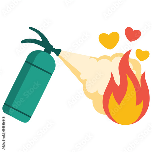 Essential fire safety equipment extinguisher vector illustration