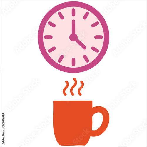 Warm beverage cup held in hand for coffee time concept flat style vector illustration