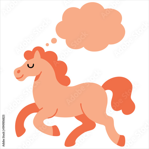 Classic retro cartoon prancing horse vector illustration