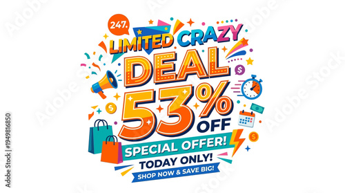 Colorful Limited Crazy Deal Sale Advertisement