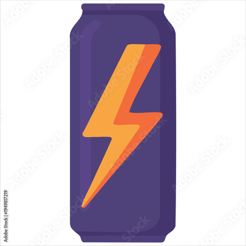 Energy drink can vector illustration in flat style for beverages