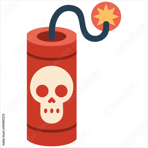 TNT explosion dynamite bomb isolated vector illustration for explosive concepts