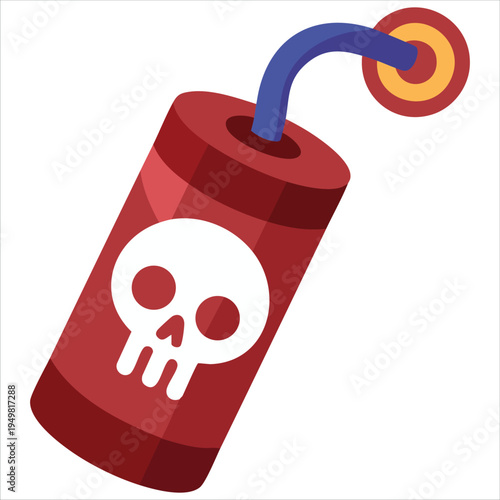 Blasting dynamite with explosion isolated vector illustration