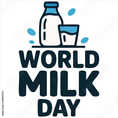 World Milk Day celebration vector illustration design art for dairy industry