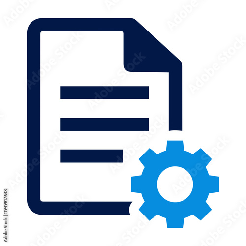 Workflow Icon Document settings silhouette isolated on transparent background