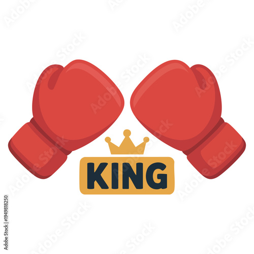 Senior king in boxing pose vector illustration