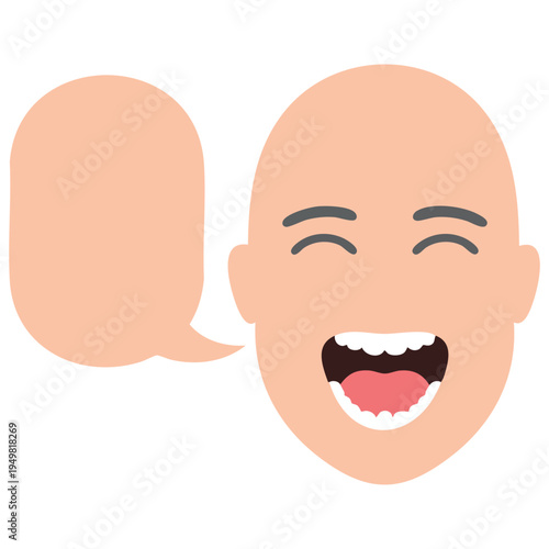 Playful comic face vector illustration