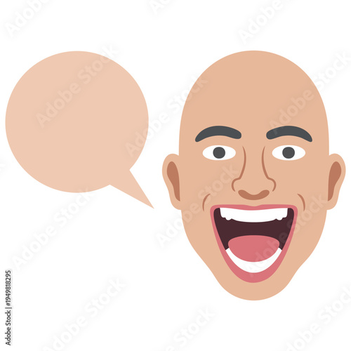 Fun face comic character vector illustration