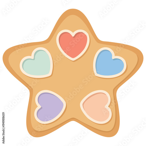 Gingerbread star cookie vector for branding and logo concepts