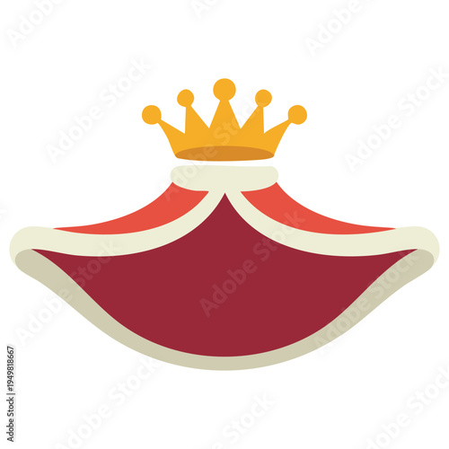 Schilderij op canvas Vector illustration with royal mantle and crown for kingly concepts