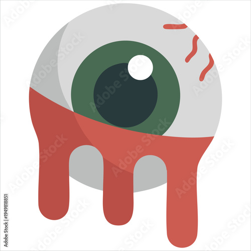 Spooky eyeball for Halloween celebration accessories vector illustration