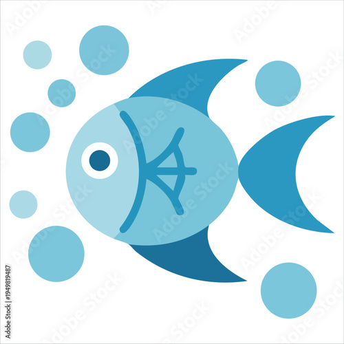 Fish jumping out of water vector illustration