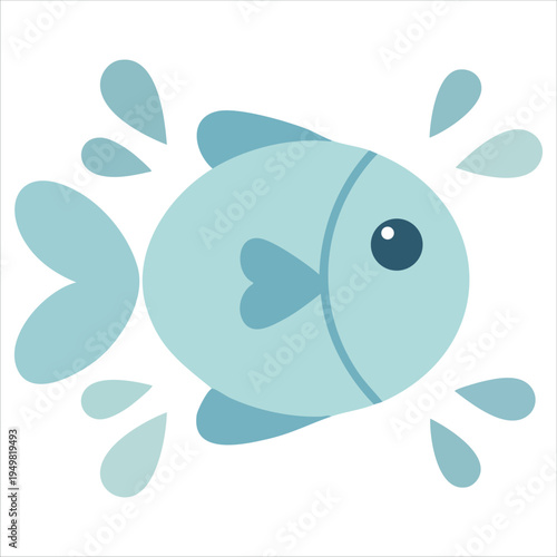 Leaping fish dynamic action vector illustration