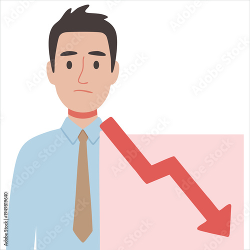 Frustrated employee due to work failure vector illustration