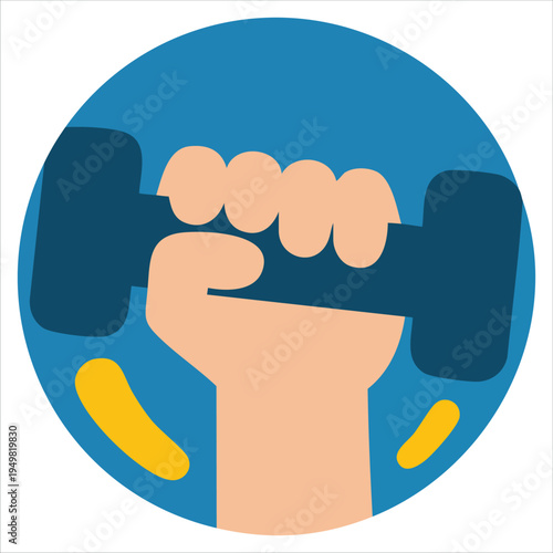 Strength icon and power symbol vector illustration