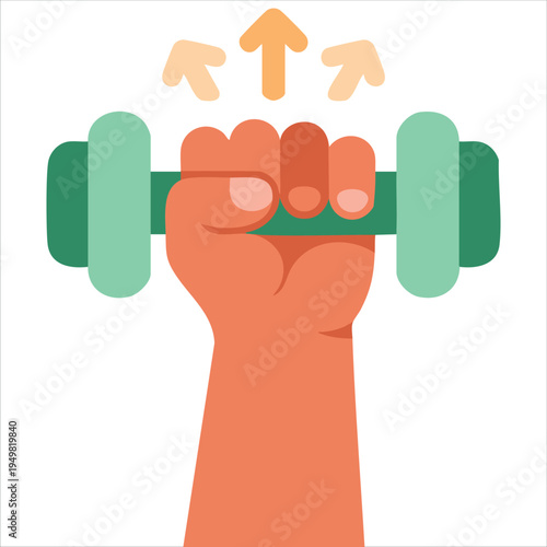 Muscular power and strength symbol vector illustration
