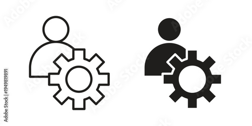 Account settings icon symbol collection for web design. Icon Element For Design