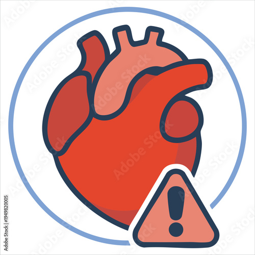 Heart attack icon for chest pain medical concepts vector illustration