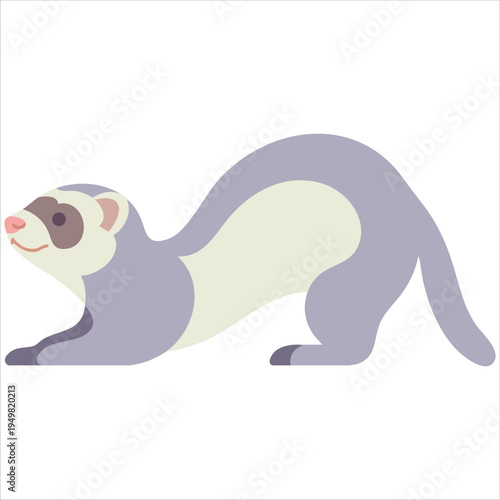 Adorable cartoon ferret character with cute exaggerated features vector illustration