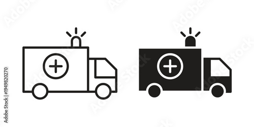 Ambulance icon symbol collection for web design. Icon Element For Design