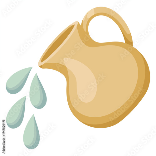 Watering jug container icon for garden irrigation and plant care vector
