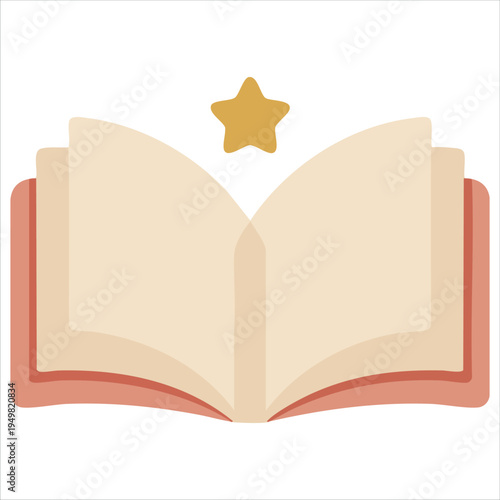Simple open book outline for educational materials and publishing vector graphic