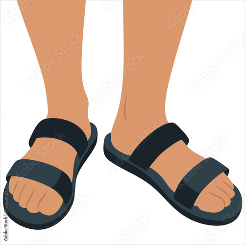 Open toe shoes from above for vacation and casual wear concept vector
