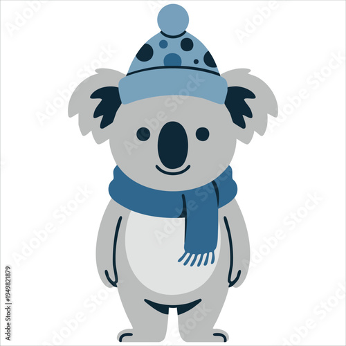 Sleeping marsupial with sleeping hat for good night theme vector illustration