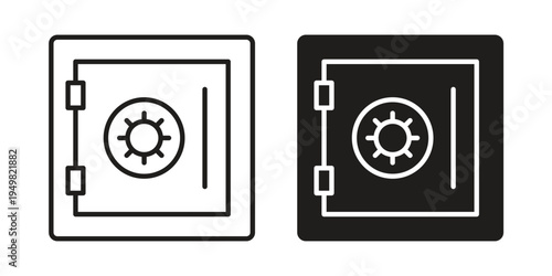 Bank vault icon symbol collection for web design. Icon Element For Design
