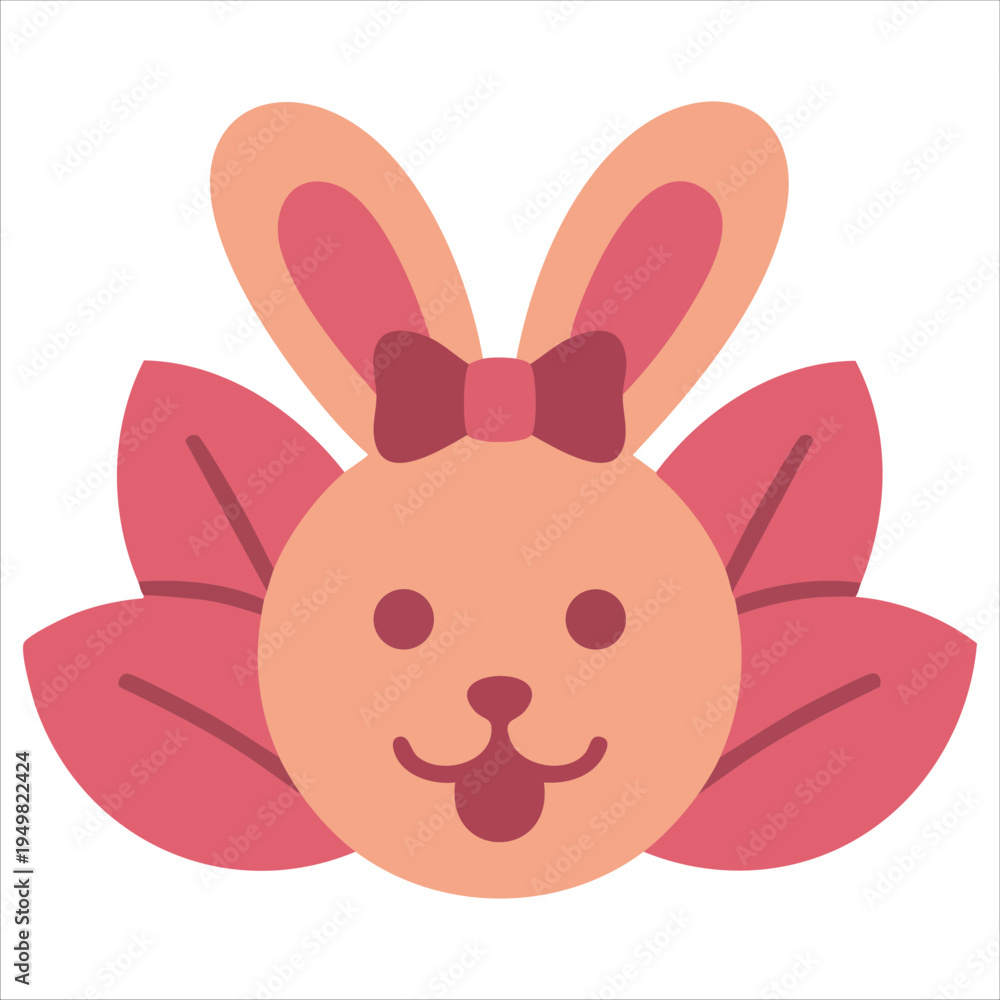 Obraz premium Rabbit portrait with bow for easter celebration and card design vector