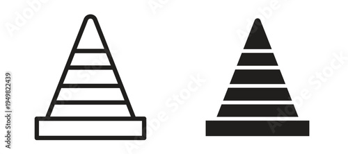 Construction cone icon vector design template and illustration EPS10.