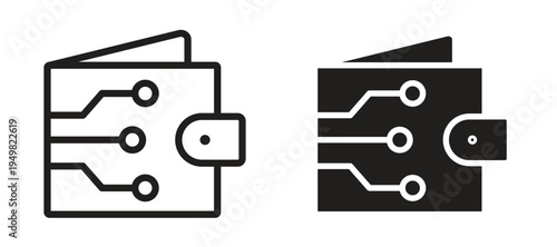 Cryptocurrency wallet icon vector design template and illustration EPS10.
