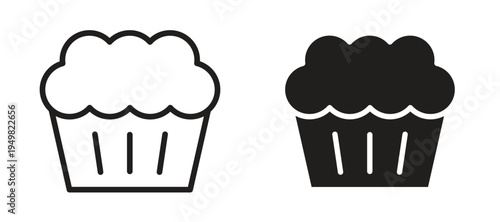 Cupcake icon vector design template and illustration EPS10.
