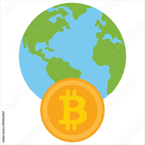Digital currency melting earth for crypto economy theme vector