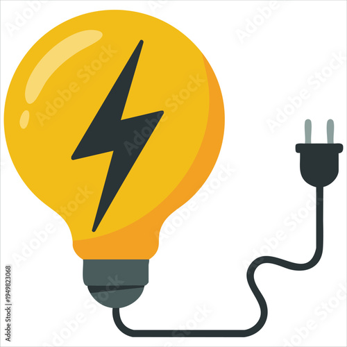 Light bulb with plug for innovation and electricity concept vector