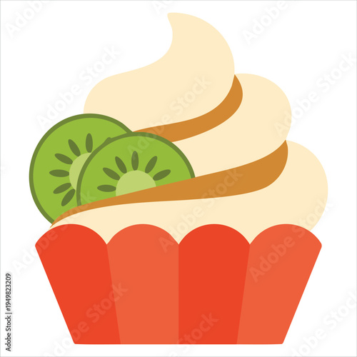 Sweet muffin icon for confectionery and patisserie vector art