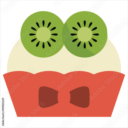 Celebration cake cup for birthday and party concept vector