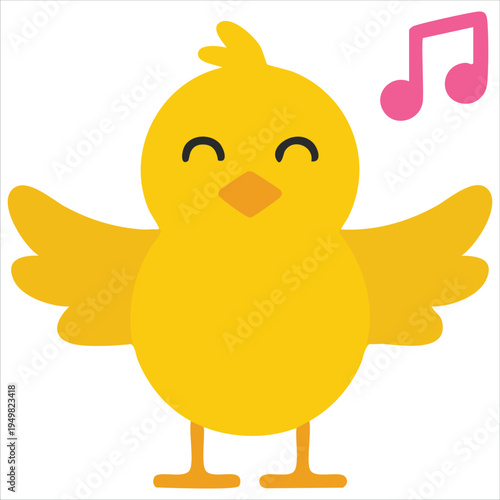 Cheerful baby chicken character for easter and farm theme vector