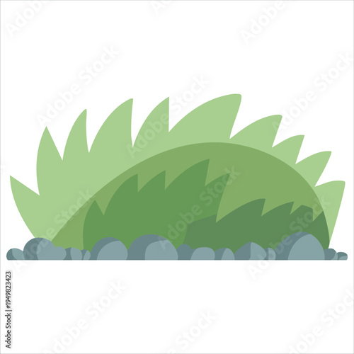Scenic trail with plants and rocks for landscape design vector