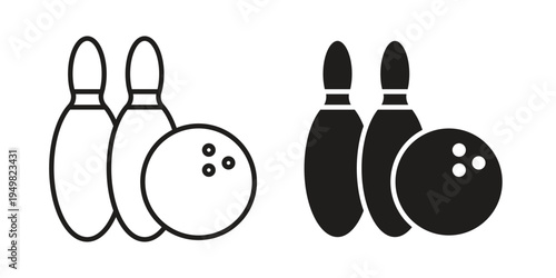 Bowling icon symbol collection for web design. Icon Element For Design
