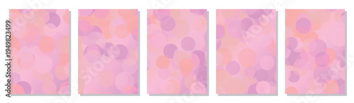 幻想的なパステルドット 透明感のあるボケ味グラデーション背景セット