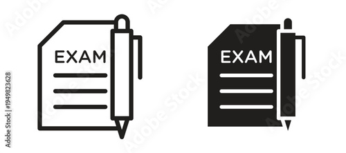 Exam icon vector design template and illustration EPS10.