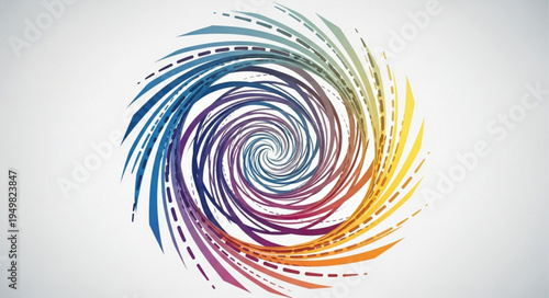 Colorful abstract swirling vortex pattern with vibrant hues.