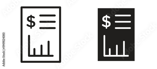 Financial report icon vector design template and illustration EPS10.