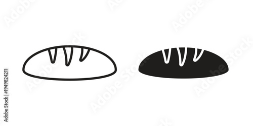 Bread loaf icon symbol collection for web design. Icon Element For Design