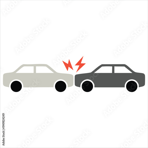 Car accident crash close up for insurance claim concept vector