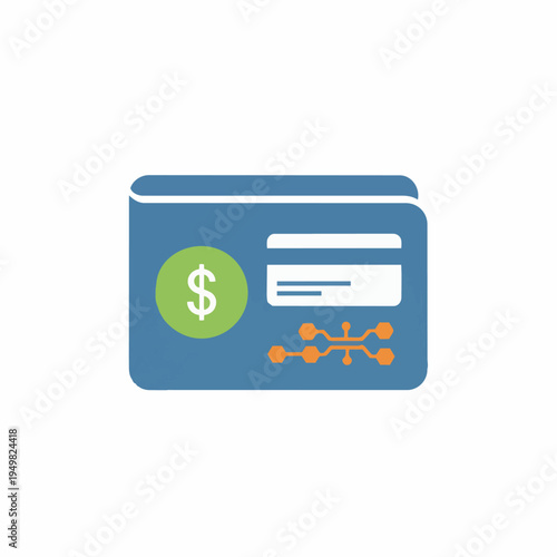 Digital Wallet Icon for Secure Electronic Payments and Modern Financial Technology Illustrating Online Banking and Transaction Solutions