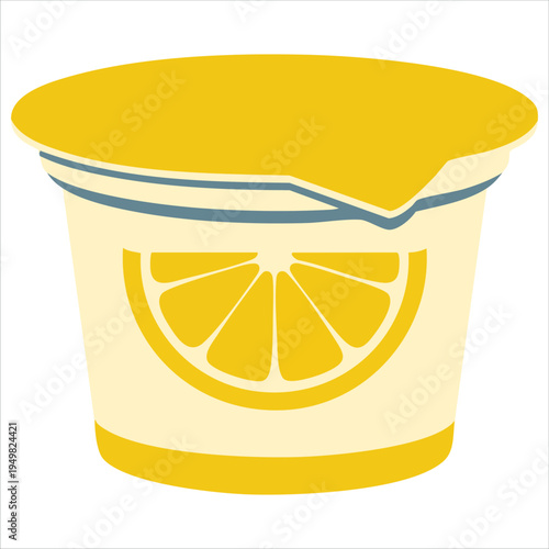 Yogurt with lemon for refreshing dessert concept vector