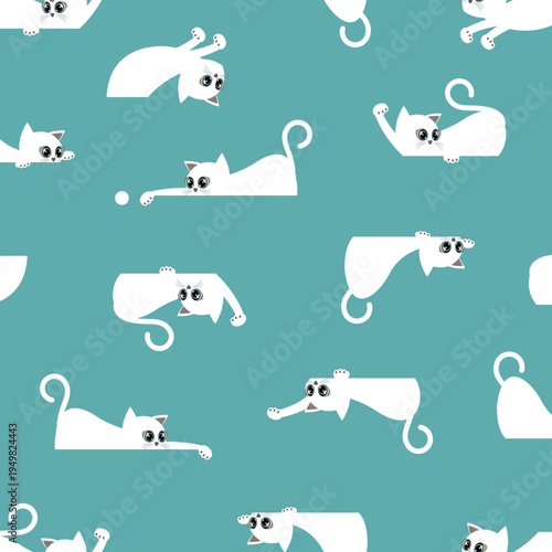 Unique and funny cat seamless pattern,