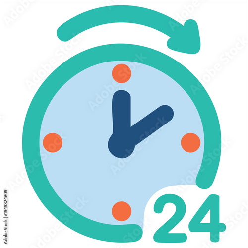 Round the clock assistance for customer care and help vector